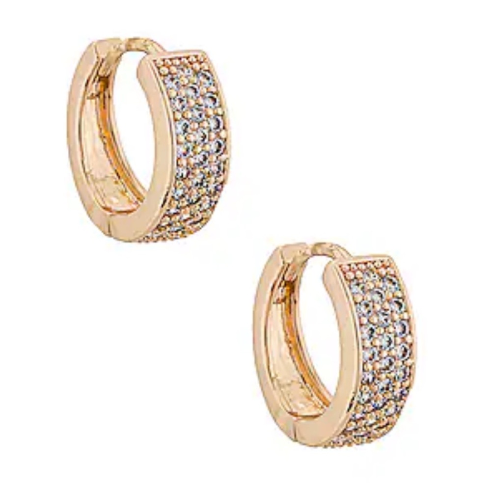 NIP 8 Other Reasons Wish List Hoop 14k Gold Plated Sparkle Earrings